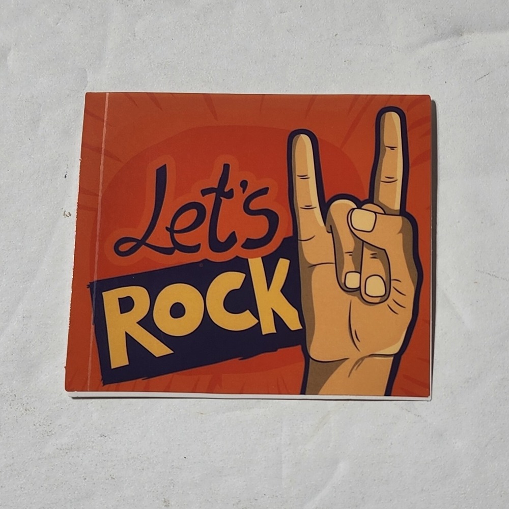 Lets Rock Hand Gesture Sticker Heavy Metal Music Decal 2 3/8 Inch Square